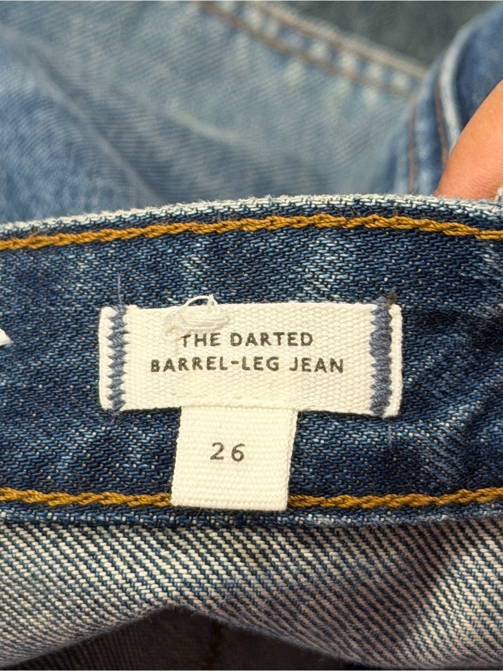 Madewell Size 26 Medium Wash The Darted Barrel Leg Denim Jeans Button Fly Casual - Picture 4 of 8